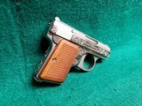 BAUER AUTOMATIC - STAINLESS. "BABY BROWNING CLONE". W-ONE MAGAZINE. ENGRAVED BY CLINT FINLEY. GORGEOUS! - .25 ACP - 2 of 20