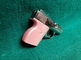 LORCIN - L25. SEMI-AUTO. POCKET PISTOL. CHROME W-PINK GRIPS. 2.5 INCH BARREL. W-ONE MAG. SOLD AS-IS - .25 ACP - 2 of 15