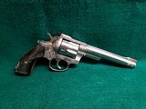 RUGER - SECURITY SIX. STAINLESS. DOUBLE ACTION. 6 INCH BARREL. ENGRAVED BY CLINT FINLEY.GORGEOUS! MFG. IN 1977 - .357 MAGNUM - 1 of 21