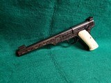 Colt - WOODSMAN. MATCH TARGET BULLSEYE. ENGRAVED BY VALENYA W-SILVER INLAYS. CARVED IVORY GRIPS. GORGEOUS PISTOL! MFG. 1939 - .22 LR - 5 of 18