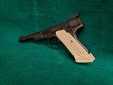 Colt - WOODSMAN. MATCH TARGET BULLSEYE. ENGRAVED BY VALENYA W-SILVER INLAYS. CARVED IVORY GRIPS. GORGEOUS PISTOL! MFG. 1939 - .22 LR - 6 of 18