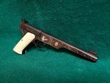 Colt - WOODSMAN. MATCH TARGET BULLSEYE. ENGRAVED BY VALENYA W-SILVER INLAYS. CARVED IVORY GRIPS. GORGEOUS PISTOL! MFG. 1939 - .22 LR - 3 of 18