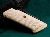 Colt - WOODSMAN. MATCH TARGET BULLSEYE. ENGRAVED BY VALENYA W-SILVER INLAYS. CARVED IVORY GRIPS. GORGEOUS PISTOL! MFG. 1939 - .22 LR - 9 of 18