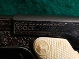 Colt - WOODSMAN. MATCH TARGET BULLSEYE. ENGRAVED BY VALENYA W-SILVER INLAYS. CARVED IVORY GRIPS. GORGEOUS PISTOL! MFG. 1939 - .22 LR - 13 of 18