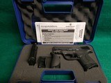 Smith & Wesson - M&P9C. COMPACT. 3.5" BARREL. IN ORIGINAL CASE. W-2 10 MAGS AND BACK STRAPS. TRIJICON HD NIGHT SIGHTS. NEAR NEW! - 9mm Luger - 1 of 23