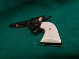 COLT - NEW FRONTIER S.A.A. ENGRAVED BY CLINT FINLEY. W-GOLD INLAYS. W-IVORY GRIPS. 7.5" BBL. GORGEOUS MASTERPIECE! MFG. IN 1970 - .357 MAGNUM - 17 of 19