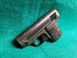 COLT - MODEL 1908 HAMMERLESS. EUROPEAN STYLE ENGRAVING. W-GOLD INLAYS. W-1 MAG. GORGEOUS LITTLE PISTOL! MFG. IN 1921 - .25 ACP - 5 of 22