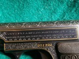 COLT - MODEL 1908 HAMMERLESS. EUROPEAN STYLE ENGRAVING. W-GOLD INLAYS. W-1 MAG. GORGEOUS LITTLE PISTOL! MFG. IN 1921 - .25 ACP - 10 of 22