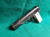 COLT - NAVY MODEL 1911. PRE-WAR. US PROPERTY MARKED. VERY RARE PRODUCTION. MFG. IN 1913. HAND ENGRAVED W-REAL IVORY GRIPS - .45 ACP - 6 of 25