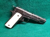 COLT - NAVY MODEL 1911. PRE-WAR. US PROPERTY MARKED. VERY RARE PRODUCTION. MFG. IN 1913. HAND ENGRAVED W-REAL IVORY GRIPS - .45 ACP - 2 of 25