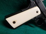 COLT - NAVY MODEL 1911. PRE-WAR. US PROPERTY MARKED. VERY RARE PRODUCTION. MFG. IN 1913. HAND ENGRAVED W-REAL IVORY GRIPS - .45 ACP - 8 of 25
