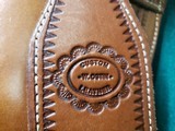 SIXKILLER CUSTOM HIGH QUALITY TOOLED LEATHER RIFLE/SHOTGUN SCABBARD BY W. OSTIN. 39 INCHES LONG - 9 of 12