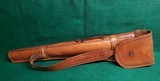 SIXKILLER CUSTOM HIGH QUALITY TOOLED LEATHER RIFLE/SHOTGUN SCABBARD BY W. OSTIN. 39 INCHES LONG - 1 of 12