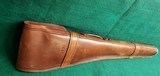 SIXKILLER CUSTOM HIGH QUALITY TOOLED LEATHER RIFLE/SHOTGUN SCABBARD BY W. OSTIN. 39 INCHES LONG - 11 of 12