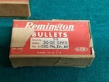 LOT OF 3 BOXES - VINTAGE REMINGTON .30-06 SPRG. 180 GR. JACKETED RELOADING BULLETS. PM,TH,MC. - 2 of 10