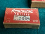 LOT OF 3 BOXES - VINTAGE REMINGTON .30-06 SPRG. 180 GR. JACKETED RELOADING BULLETS. PM,TH,MC. - 3 of 10