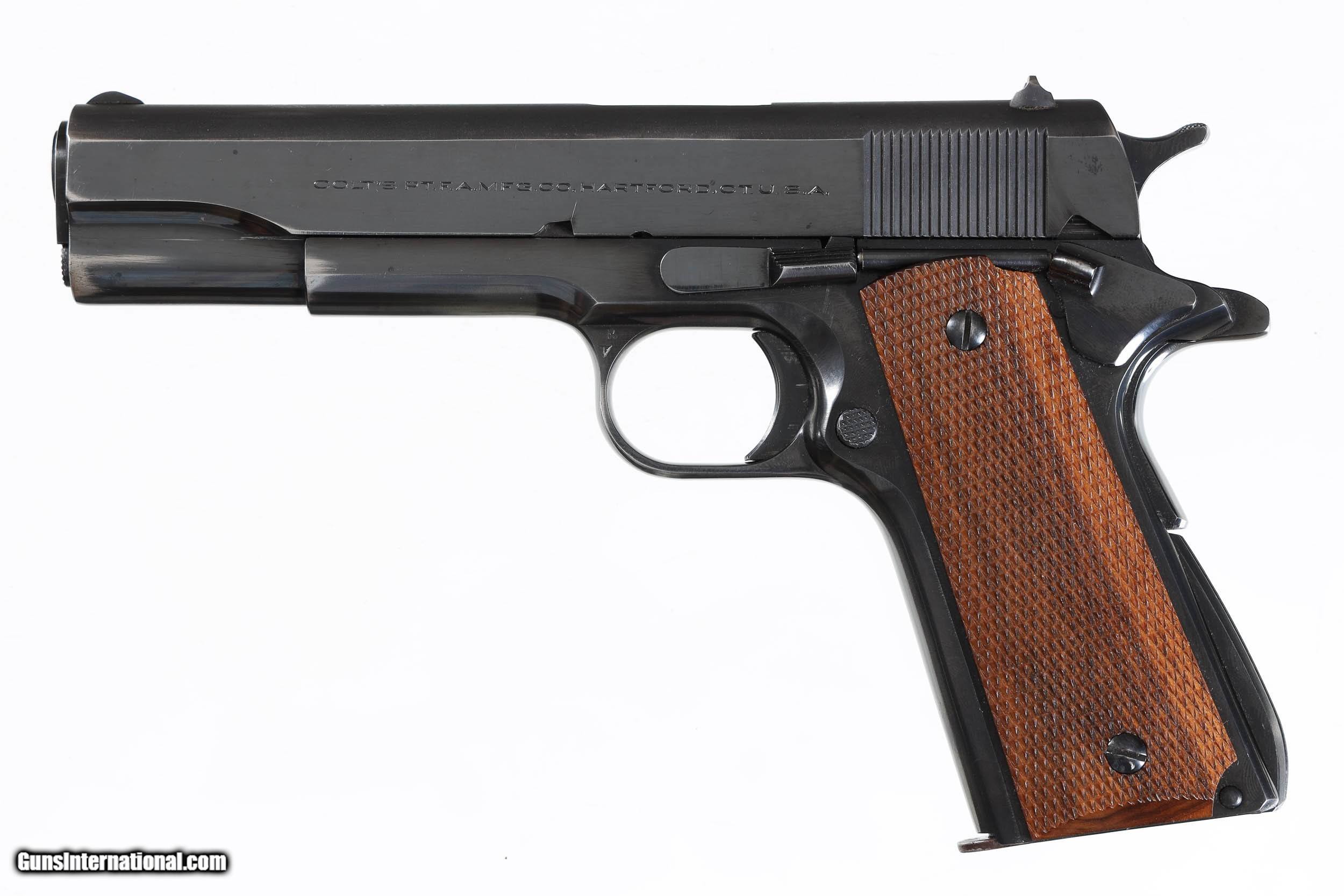 Colt 1911 Blued 45acp 5 Barrel Wood Grips 7 Round Mfd Year 1947 1452