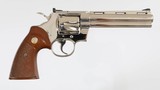 "SOLD" COLT PYTHON
6"
NICKEL 357 MAG
WOOD GRIPS
MFD YEAR 1974
BOX AND PAPERWORK - 1 of 15