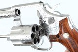 S&W65-3STAINLESS ENGRAVED3"357 MAG6SMOOTH WOODEXCELLENTNO BOX - 5 of 12