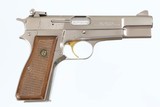 BROWNING
HI POWER
9MM
YR 1981
NICKEL/SILVER CHROME FINISH
13 ROUND
WOOD RED BACKED GRIPS - 1 of 15
