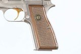 BROWNING
HI POWER
9MM
YR 1981
NICKEL/SILVER CHROME FINISH
13 ROUND
WOOD RED BACKED GRIPS - 5 of 15