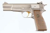 BROWNING
HI POWER
9MM
YR 1981
NICKEL/SILVER CHROME FINISH
13 ROUND
WOOD RED BACKED GRIPS - 4 of 15