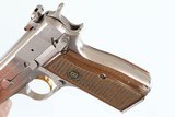 BROWNING
HI POWER
9MM
YR 1981
NICKEL/SILVER CHROME FINISH
13 ROUND
WOOD RED BACKED GRIPS - 10 of 15