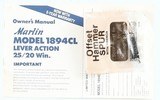 MARLIN
1894
25-20
RIFLE
(LIKE-NEW; UNFIRED) BOX AND PAPERS - 18 of 18