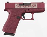 GLOCK
43X
"BLACK CHERRY & PAISLEY"
9MM
PISTOL
(NIB)
(CERAKOTED / ENGRAVED SLIDE) - 1 of 17