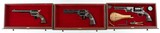 CASED COLT PYTHON , SAA , DRAGOON BICENTENNIAL
SET OF (3) REVOLVERS - 1 of 14