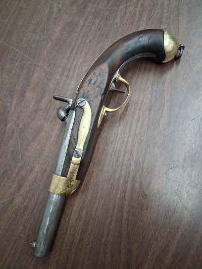 FRENCH model 1822 CAVALRY PISTOL 70cal CONVERTED TO PERCUSSION - Image 5 of 15