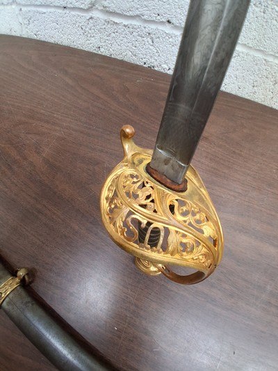 US CIVIL WAR model 1850 FIELD & STAFF OFFICER'S SWORD & SCABBARD F. HORSTER - Image 13 of 15