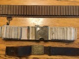 Antique 45-70 and 30-40 ammo belts and cartridge box and 1874 leather NJ belt. - 2 of 15