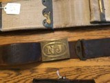 Antique 45-70 and 30-40 ammo belts and cartridge box and 1874 leather NJ belt. - 7 of 15