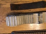 Antique 45-70 and 30-40 ammo belts and cartridge box and 1874 leather NJ belt. - 12 of 15