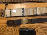 Antique 45-70 and 30-40 ammo belts and cartridge box and 1874 leather NJ belt. - 8 of 15