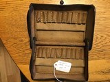 Antique 45-70 and 30-40 ammo belts and cartridge box and 1874 leather NJ belt. - 15 of 15