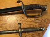 1 US 1850 Foot officers sword, 2 US Musicians or Non coms civil war sword - 3 of 15