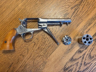 Antique Remington Police model cartridge conversion Nickle plated - Image 6 of 15