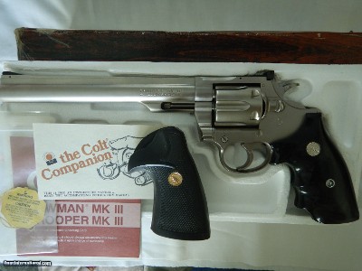 Colt Trooper MK III Revolver .22LR 8 Inch Barrel, Nickel Plated