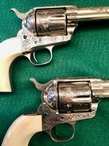 Pair of Ben Lane Engraved Colt SAAs, 2nd Gen .45LC, Presentation Cased - 3 of 16