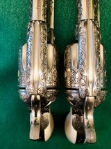 Pair of Ben Lane Engraved Colt SAAs, 2nd Gen .45LC, Presentation Cased - 9 of 16