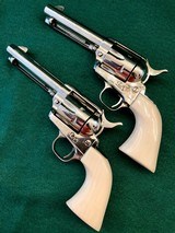 Pair of Colt SAA .45LC 2nd Generation with Holsters and Belt - 5 of 14