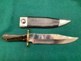 Bowie knive 14 1/2 inches long brass quillon coffin handle made of mikarta with leather case stainless steel blade - 3 of 3