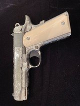 Colt Commander .45 ACP, 4 1/4 ‘’barrel, fully hand engraved & polished by a top engraver & polished by Flannery Colt Commander .45 ACP, 4 1/4 ‘’barrel - Image 2 of 7
