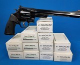 SMITH AND WESSON MODEL 57 41 MAGNUM AND 11 BOXES OF AMMO - 1 of 18