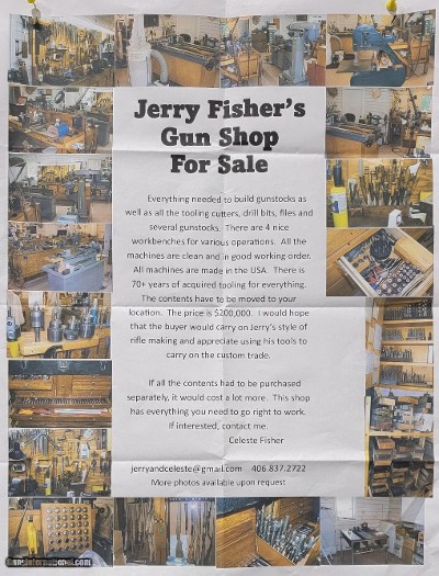 JERRY FISHER'S COMPLETE SHOP FOR SALE