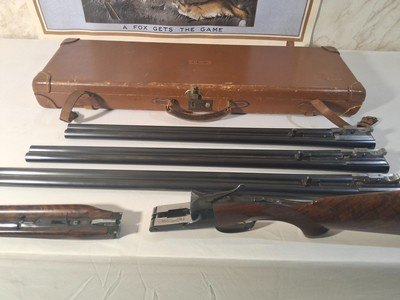Winchester Model 21 12 ga 3 barrel set, factory letter - Image 14 of 20