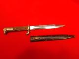WW2 GERMAN NCO, CLIP POINT, STAG HANDLED 98 MAUSER BAYONET. BRIGHT BLADE IN EXCELLENT CONDITION MARKED 