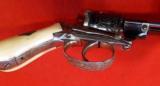 ENGRAVED, CASED, FOREIGN 8mm PINFIRE PISTOL, IVORY GRIP,REVOLVER- 12 of 16